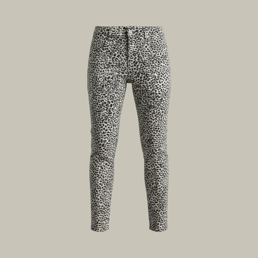 Banana Republic Sloan Pants 4P Gray Metallic Leopard Print Ankle Trousers